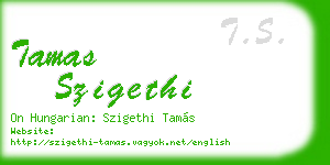 tamas szigethi business card